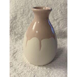 Isaac Mizrahi Love XO Sienna Ceramic Vase FabFitFun Pastel 6 Inch Pink Cream‎